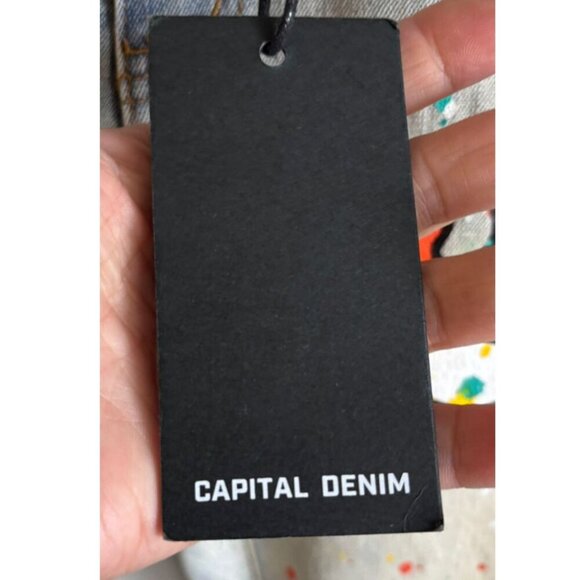 CPTL Denim Womens Cash Ripped Colorful Splatter Jeans Light Blue Size 28 - Picture 9 of 13